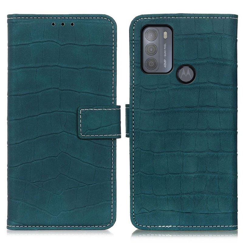 Folio-hoesje voor Motorola Moto G50 Imitatieleer Croc Look