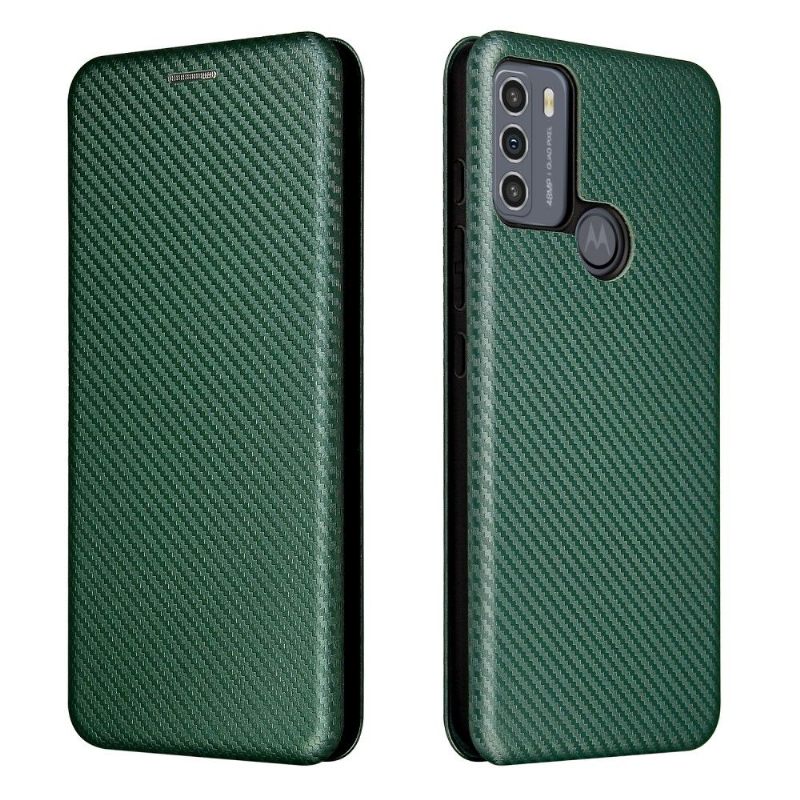 Folio-hoesje voor Motorola Moto G50 Kunstleer In Koolstofvezelstijl
