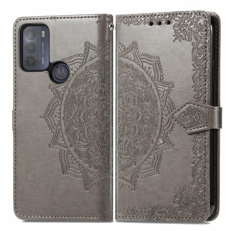 Leren Hoesje voor Motorola Moto G50 Bescherming Mandala-reliëf Kunstleer Retro