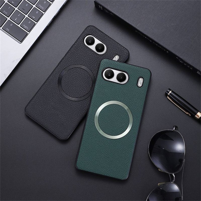 Case Hoesje Oneplus Nord 4 Telefoonhoesje Lychee Kunstleer Compatibel Met Magsafe