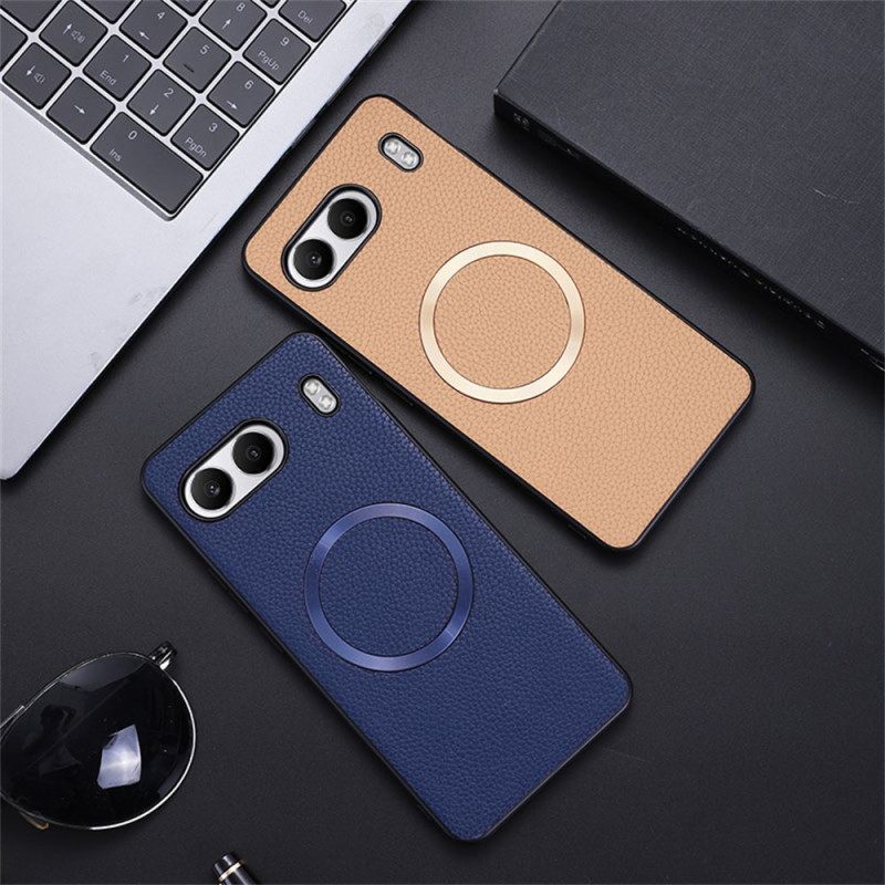 Case Hoesje Oneplus Nord 4 Telefoonhoesje Lychee Kunstleer Compatibel Met Magsafe