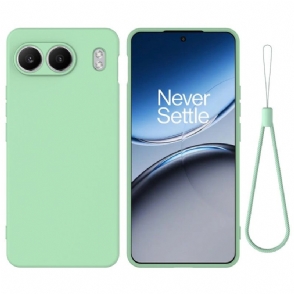 Cover Hoesje Oneplus Nord 4 Telefoonhoesje Vloeibare Siliconen Met Bandje