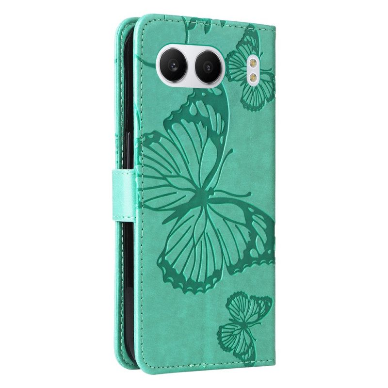 Flip Case Leren Oneplus Nord 4 Gigantische Vlinderband