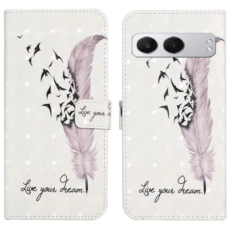 Folio-hoesje Oneplus Nord 4 Telefoonhoesje 3d Roze Veer