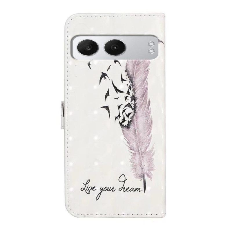 Folio-hoesje Oneplus Nord 4 Telefoonhoesje 3d Roze Veer