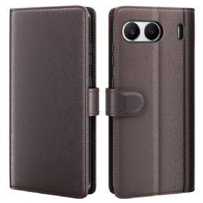 Folio-hoesje Oneplus Nord 4 Telefoonhoesje Echt Leer