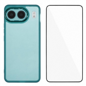 Hoesje Oneplus Nord 4 Getint Met Gehard Glazen Schermbeschermer