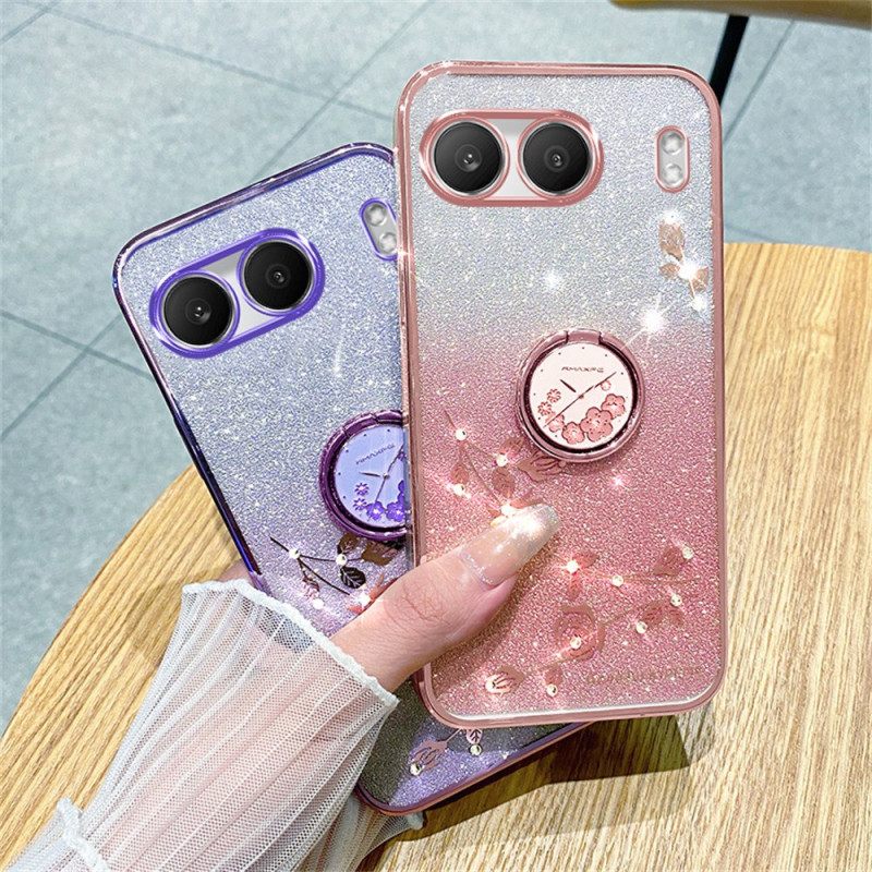 Hoesje Oneplus Nord 4 Kadem Ringhouder Met Pailletten En Strasssteentjes