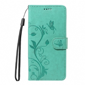 Leren Hoesje Oneplus Nord 4 Bloemenpatroon