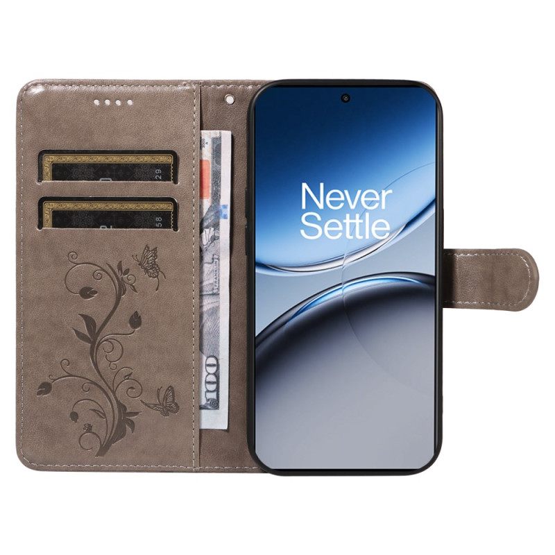 Leren Hoesje Oneplus Nord 4 Bloemenpatroon