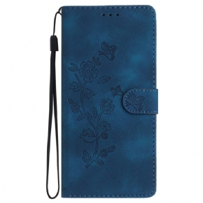 Leren Hoesje Oneplus Nord 4 Bloemenprint