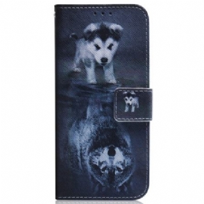 Leren Hoesje Oneplus Nord 4 Hond En Wolf Bescherming Hoesje