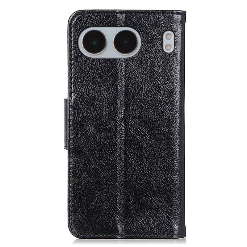 Leren Hoesje Oneplus Nord 4 Nappa Textuur Bescherming Hoesje