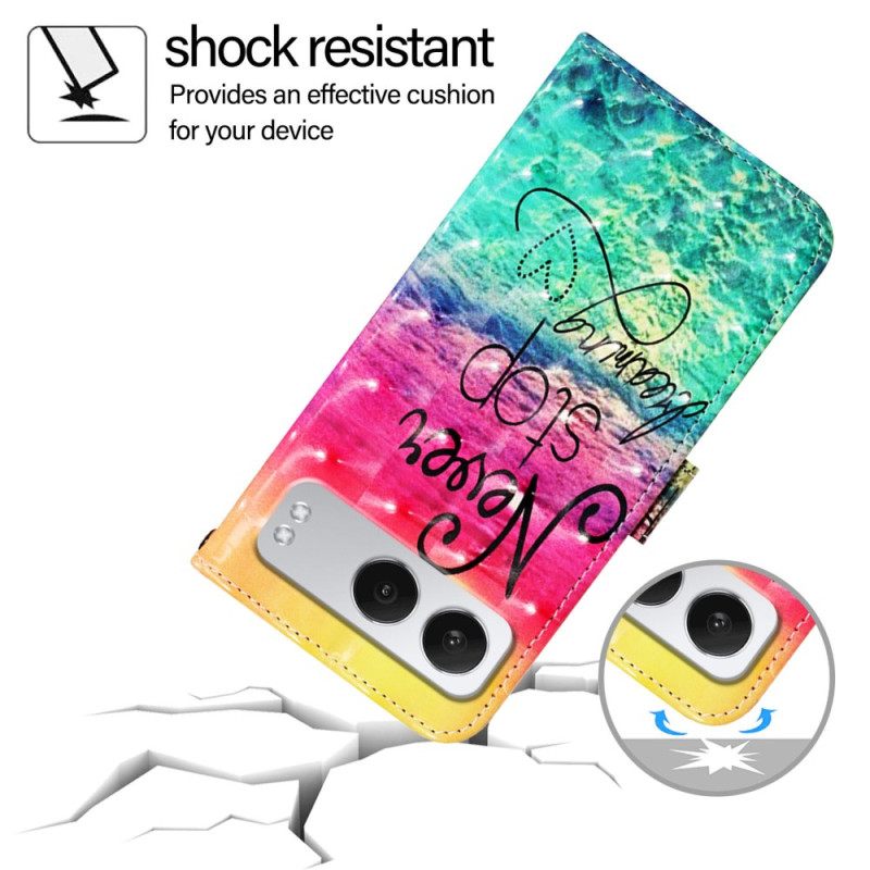 Leren Hoesje Oneplus Nord 4 Never Stop Dromen