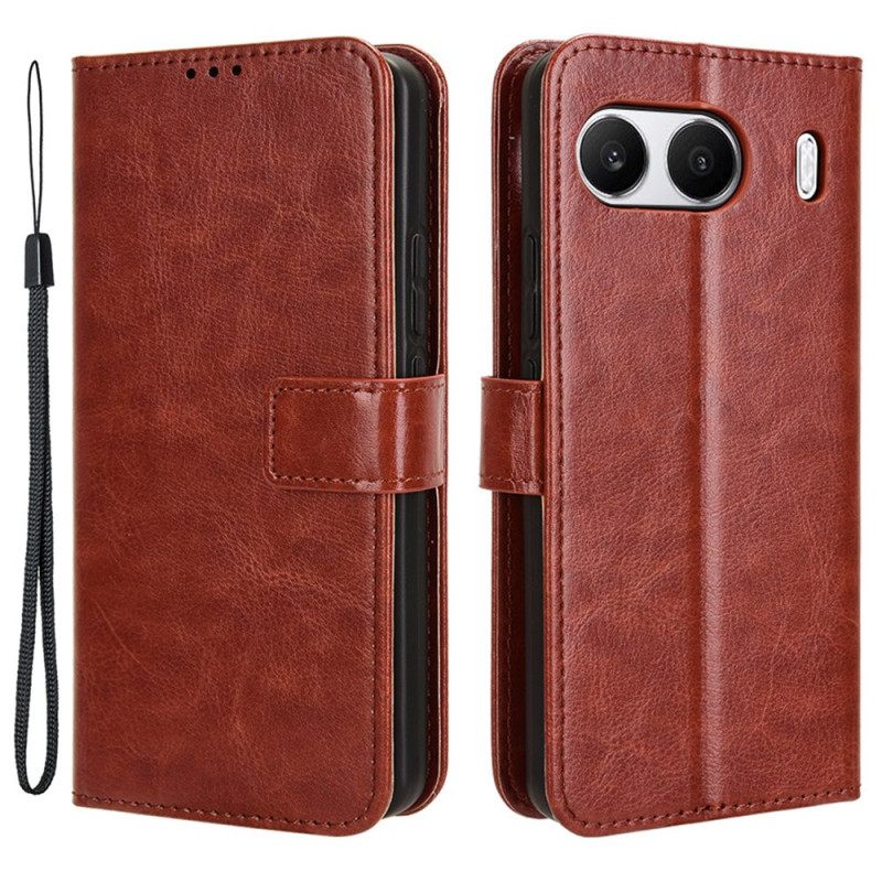 Leren Hoesje Oneplus Nord 4 Opvallend Imitatieleer Bescherming Hoesje