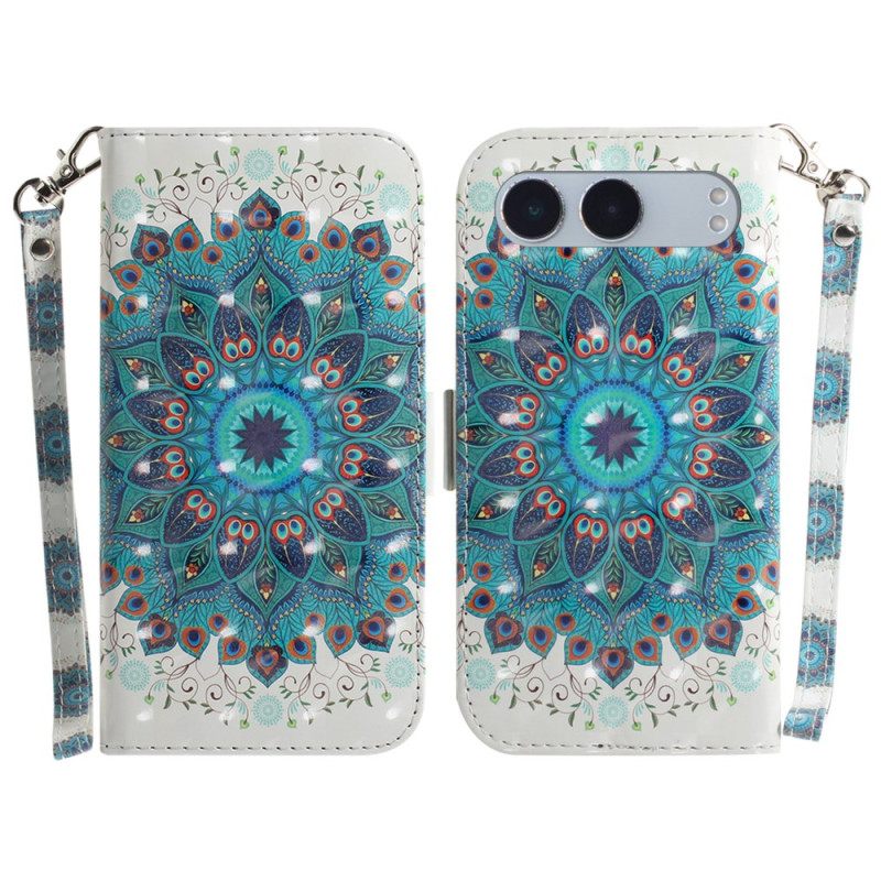 Leren Hoesje Voor Oneplus Nord 4 Groen Mandala Sleutelkoord