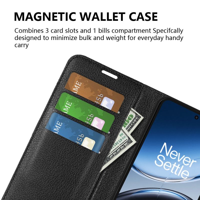 Leren Hoesje Voor Oneplus Nord 4 Lychee Kunstleer