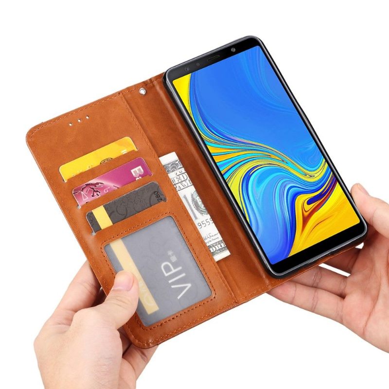 Case voor Samsung Galaxy A70 Bescherming Imitatieleer Met Standaard En Kaarthouder
