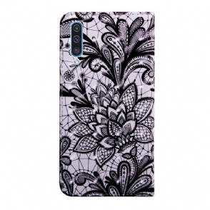 Case voor Samsung Galaxy A70 Met Ketting Kant Bloem