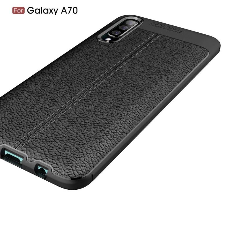Hoesje voor Samsung Galaxy A70 Afwerkingsgel Van Kunstleer