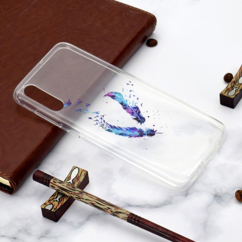Telefoonhoesje voor Samsung Galaxy A70 Naadloze Veren En Vogels