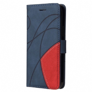 Flip Case voor Xiaomi 12T / 12T Pro Met Ketting Tweekleurige Riem