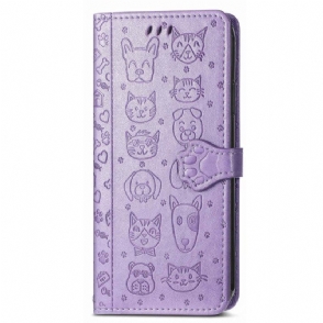 Folio-hoesje voor Xiaomi 12T / 12T Pro Met Ketting String Dieren