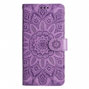 Folio-hoesje voor Xiaomi 12T / 12T Pro Zonnebloem Met Lanyard