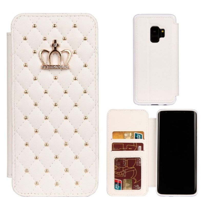 Flip Case voor Samsung Galaxy S9 Gewatteerd Met Kroon