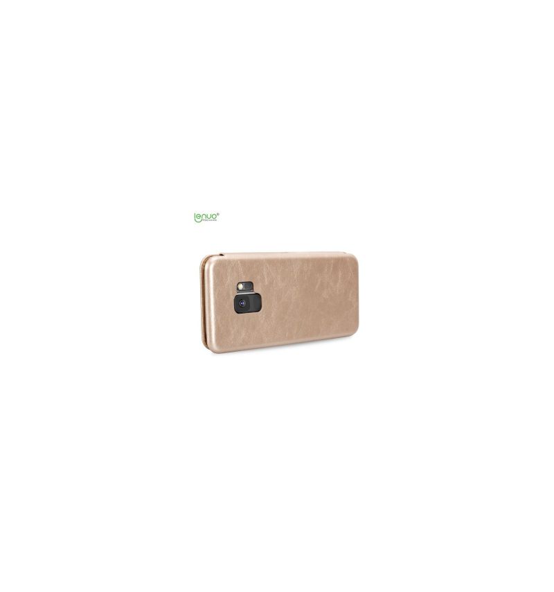 Folio-hoesje voor Samsung Galaxy S9 Lenuo Kunstleer Premium - Goud
