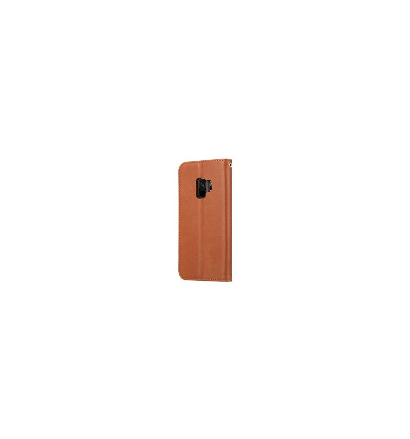 Folio-hoesje voor Samsung Galaxy S9 Leren Portemonnee - Bruin