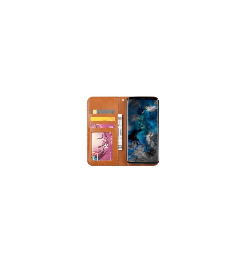 Folio-hoesje voor Samsung Galaxy S9 Leren Portemonnee - Wijnrood