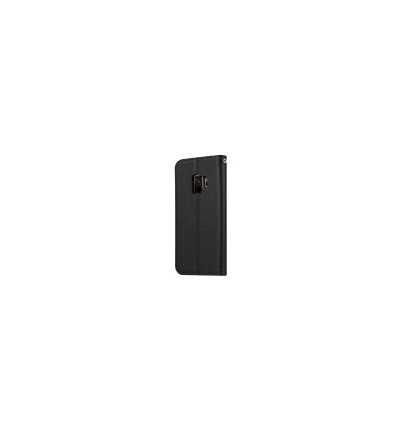Folio-hoesje voor Samsung Galaxy S9 Leren Portemonnee - Zwart