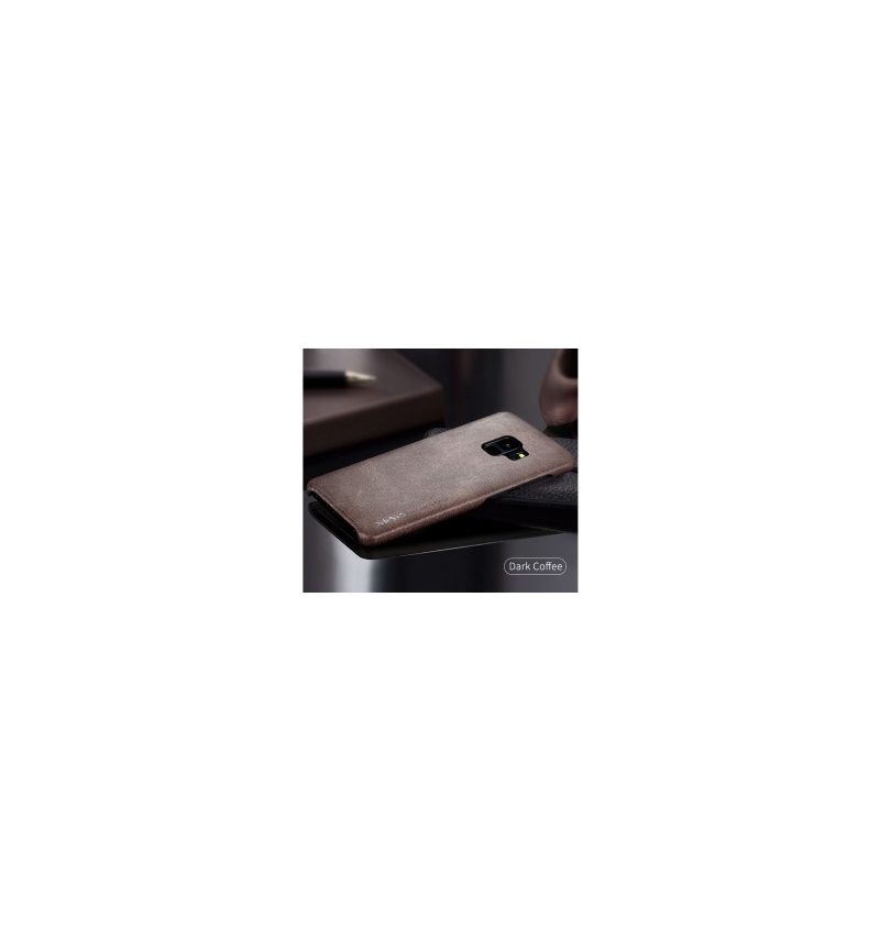 Hoesje voor Samsung Galaxy S9 Vintage Serie Leder - Bruin