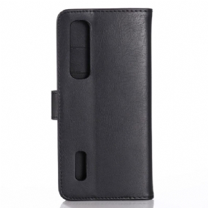 Cover voor Oppo Find X2 Pro Folio-hoesje Retro Leereffect