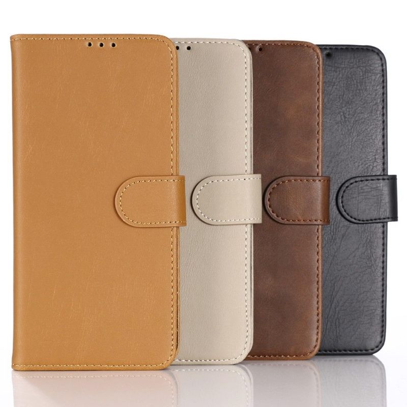 Cover voor Oppo Find X2 Pro Folio-hoesje Retro Leereffect