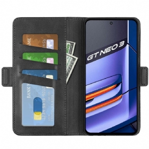 Cover voor Realme GT Neo 3 Portemonnee Mat Kunstleer Hoes