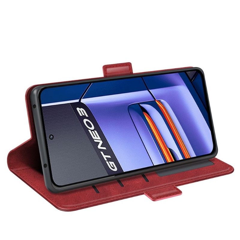 Cover voor Realme GT Neo 3 Portemonnee Mat Kunstleer Hoes