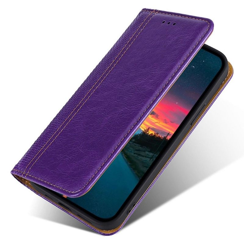 Leren Hoesje voor Realme GT Neo 3 Bescherming Folio-hoesje Folio-naden Omklappen