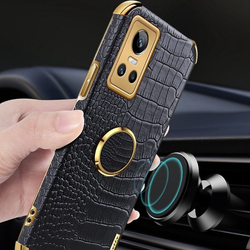 Telefoonhoesje voor Realme GT Neo 3 Krokodil-effect Met Ring
