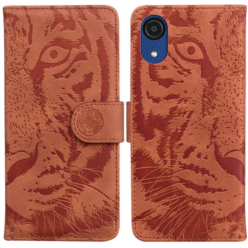 Cover voor Samsung Galaxy A03 Core Anti-fall Tijger Met Reliëf
