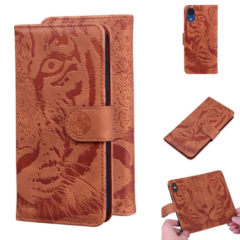 Cover voor Samsung Galaxy A03 Core Anti-fall Tijger Met Reliëf