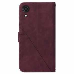 Folio-hoesje voor Samsung Galaxy A03 Core Anti-fall Geometrisch Ontwerp Leereffect