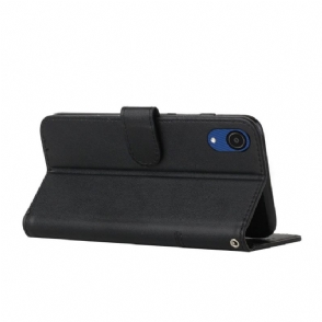 Folio-hoesje voor Samsung Galaxy A03 Core Retro Leer Effect Lijnen