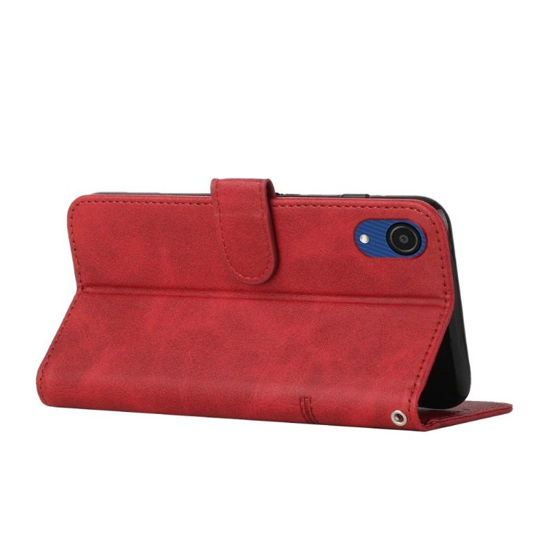 Folio-hoesje voor Samsung Galaxy A03 Core Retro Leer Effect Lijnen