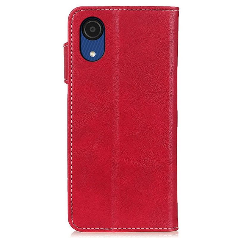 Folio-hoesje voor Samsung Galaxy A03 Core S-vorm Zichtbare Naden