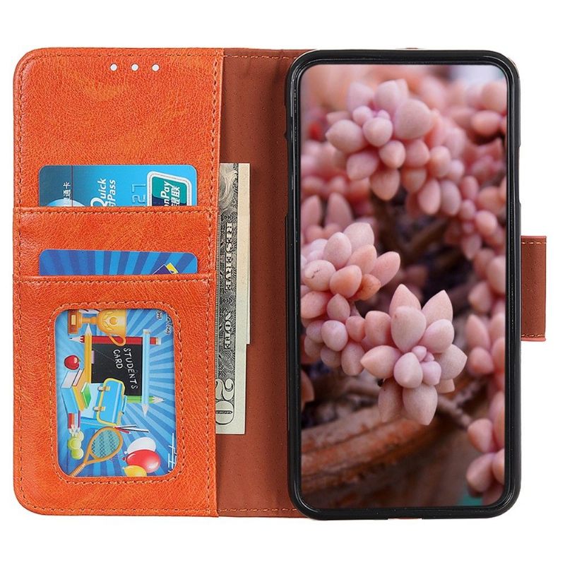 Folio-hoesje voor Samsung Galaxy A03 Core Verouderde Lederen Stijl