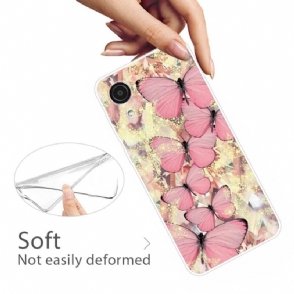 Hoesje voor Samsung Galaxy A03 Core Roze Vlinders