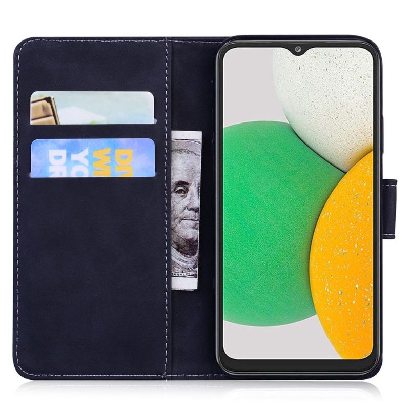 Leren Hoesje voor Samsung Galaxy A03 Core Bescherming Kleurrijke Vlinderbescherming