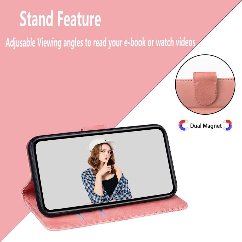 Leren Hoesje voor Samsung Galaxy A03 Core Bescherming Kleurrijke Vlinderbescherming